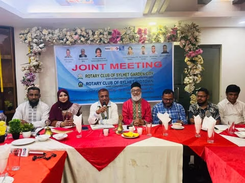 রোটারি ক্লাব অব জালালাবাদের উদ্যোগে সিলেটের ছয় রোটারি ক্লাবের যৌথ সভা