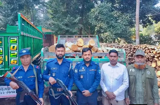 লামায় বন বিভাগের অভিযানে অবৈধ সেগুন কাঠসহ ১টি পিকআপ জব্দ
