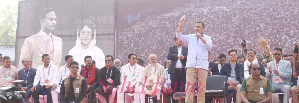 শুধু কথার ফুলঝুরি নয়, বাস্তব কাজের মাধ্যমেই বাংলাদেশকে সামনের দিকে এগিয়ে নিতে হবে খুলনার জনসভায় তারেক রহমান